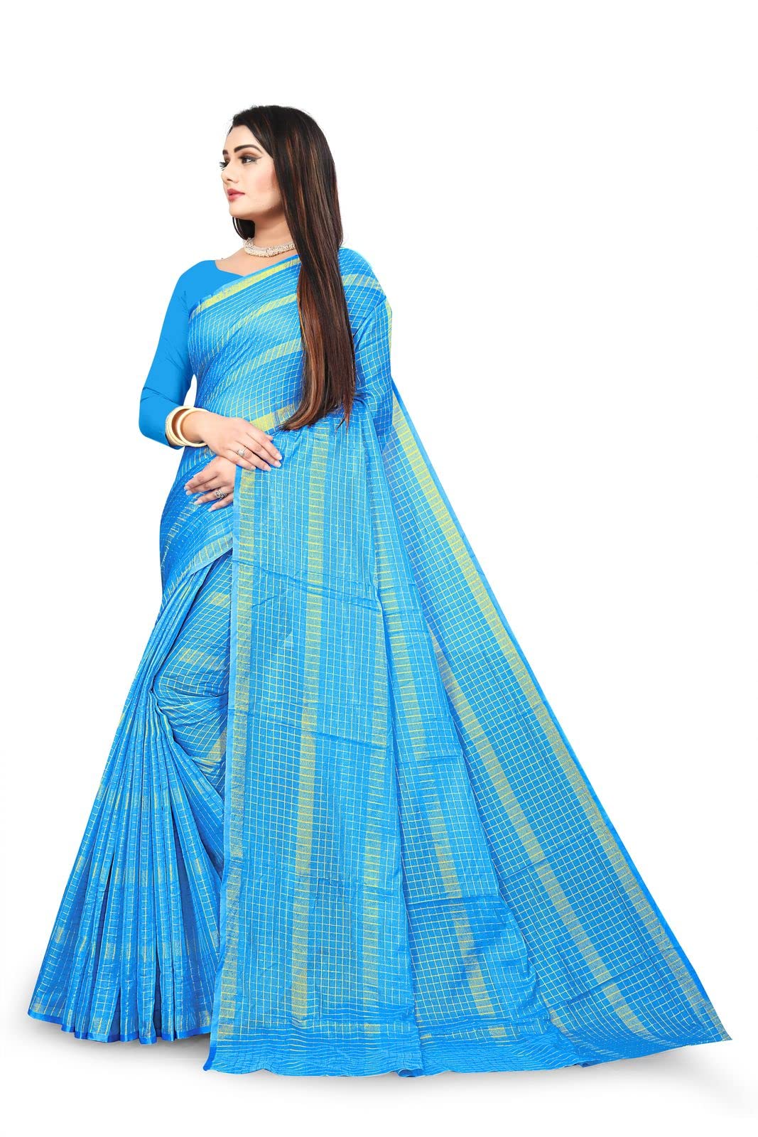 Amazon Brand - Anarva Soft Heavy & Cotton Silk Sarees for women, Beautiful saree free size with unstitched Blouse Piece