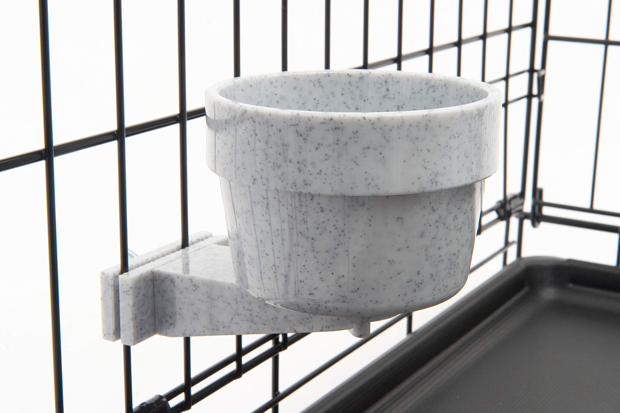 Lixit Quick Lock Removable Dog Kennel Bowls for Wire and Soft Sided Crates (10oz Wire Crate, Granite) 10oz Wire Crate