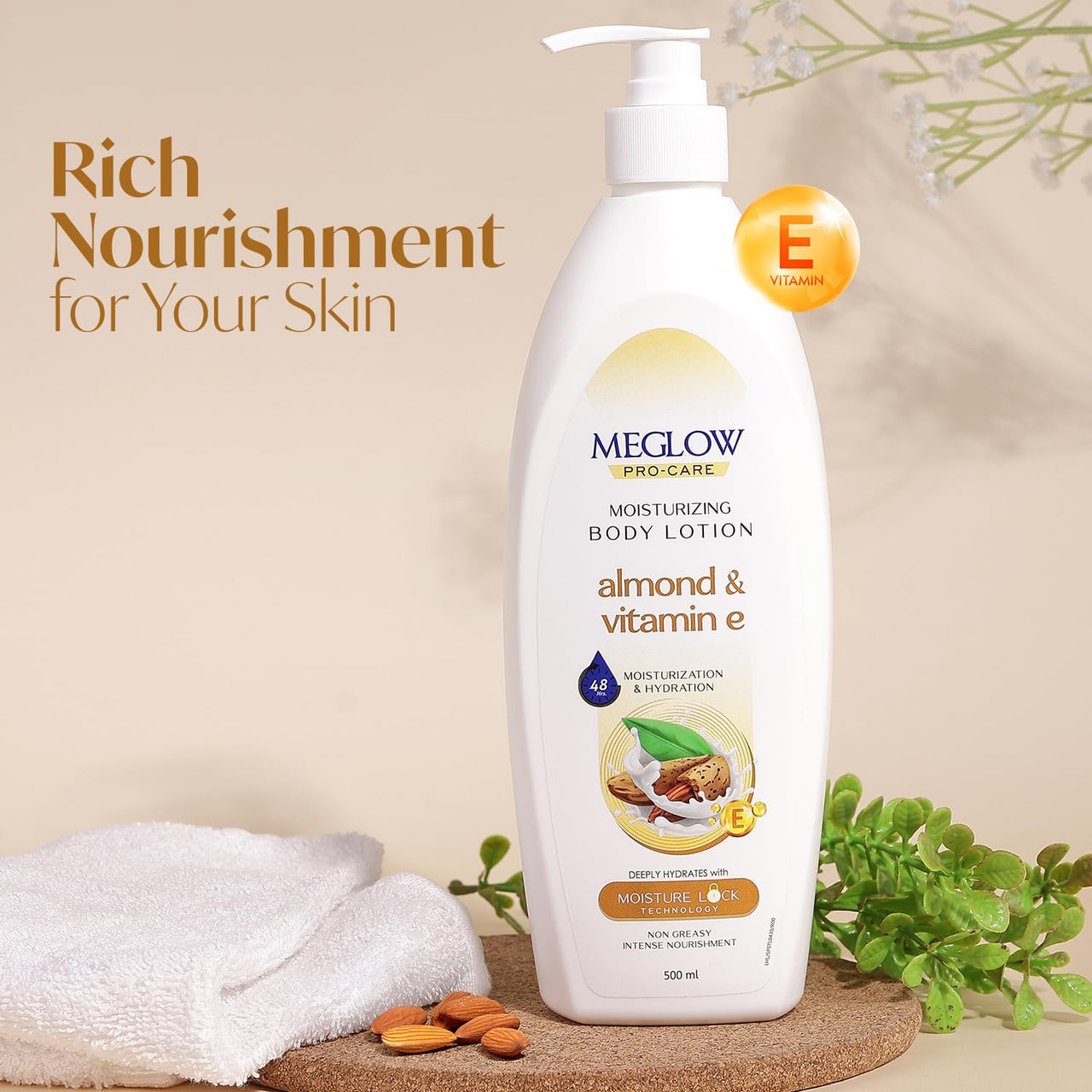Meglow Pro-Care Moisturizing Body Lotion | Enriched With Shea Butter | Nourished and Smooth Skin | Hydrates & Moisturizes Skin | For Women & Men | Suitable for Normal to Dry Skin - 500mL