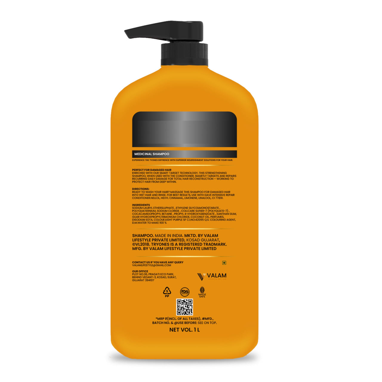 TryOnes Medicinal Shampoo | Helps Control Hair Fall & promotes hair growth 1000 ml