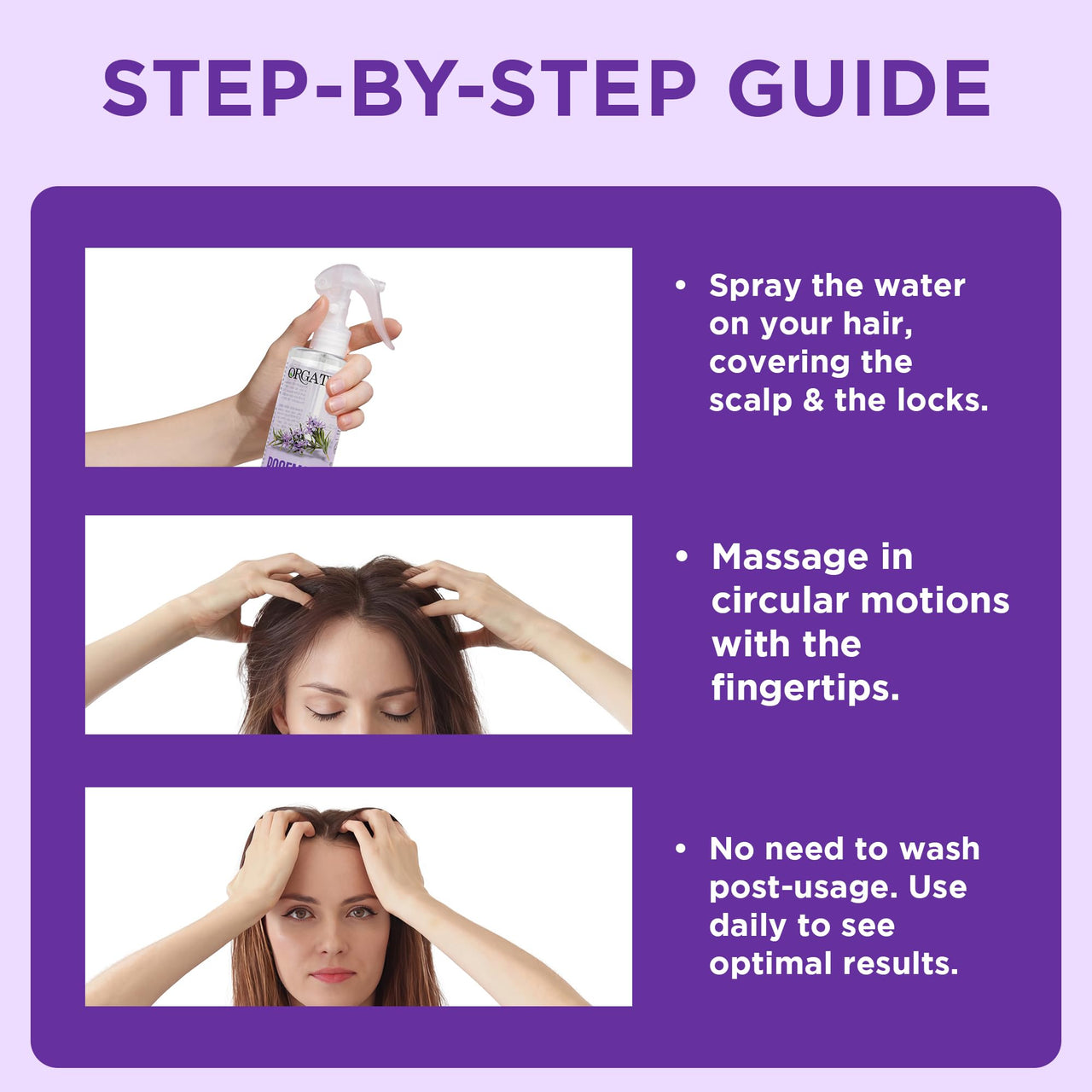 Orgatre Rosemary Water Spray for Hair Growth & Controls Hairfall with BIOTIN | Pure Natural Green Extraction Technologies | Controls Dandruff & Itchiness | Enhances Hair Texture & Shine | Non-Greasy & Fast Absorbing | 200 ml