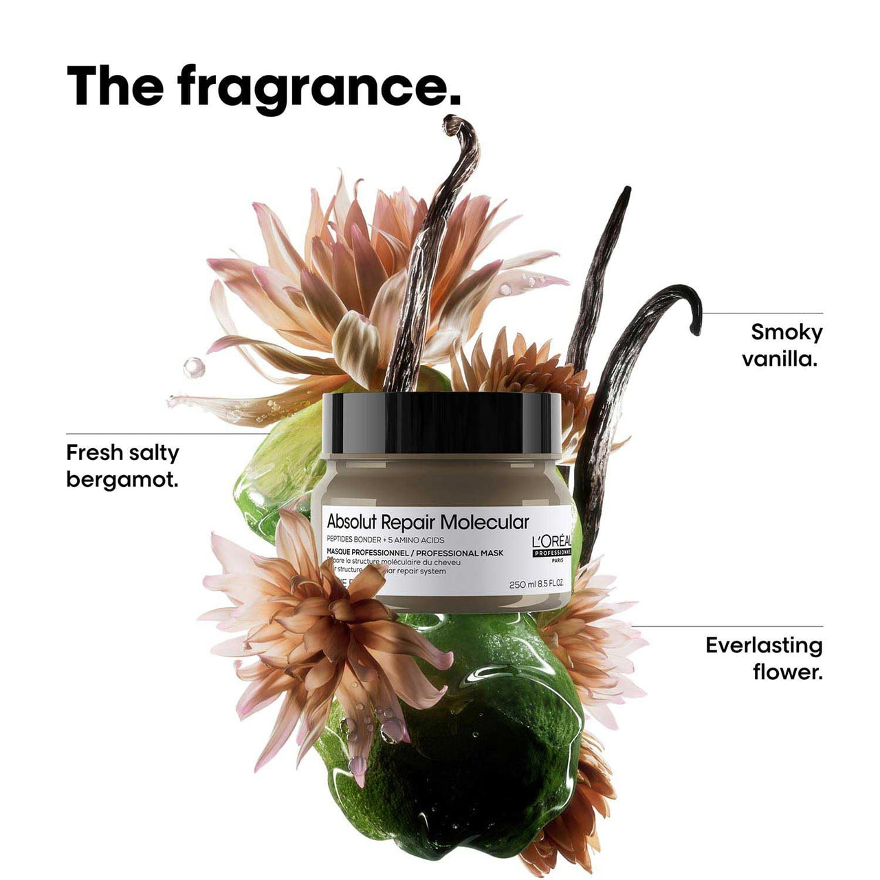 L'Oréal Professionnel Absolut Repair Molecular Deep Repairing Rinse-off Cream Mask for Damaged Hair - 250 ml | Repairs Very Damaged Hair and Restores Strength With 2% Peptides Bonder & 5 Amino Acids