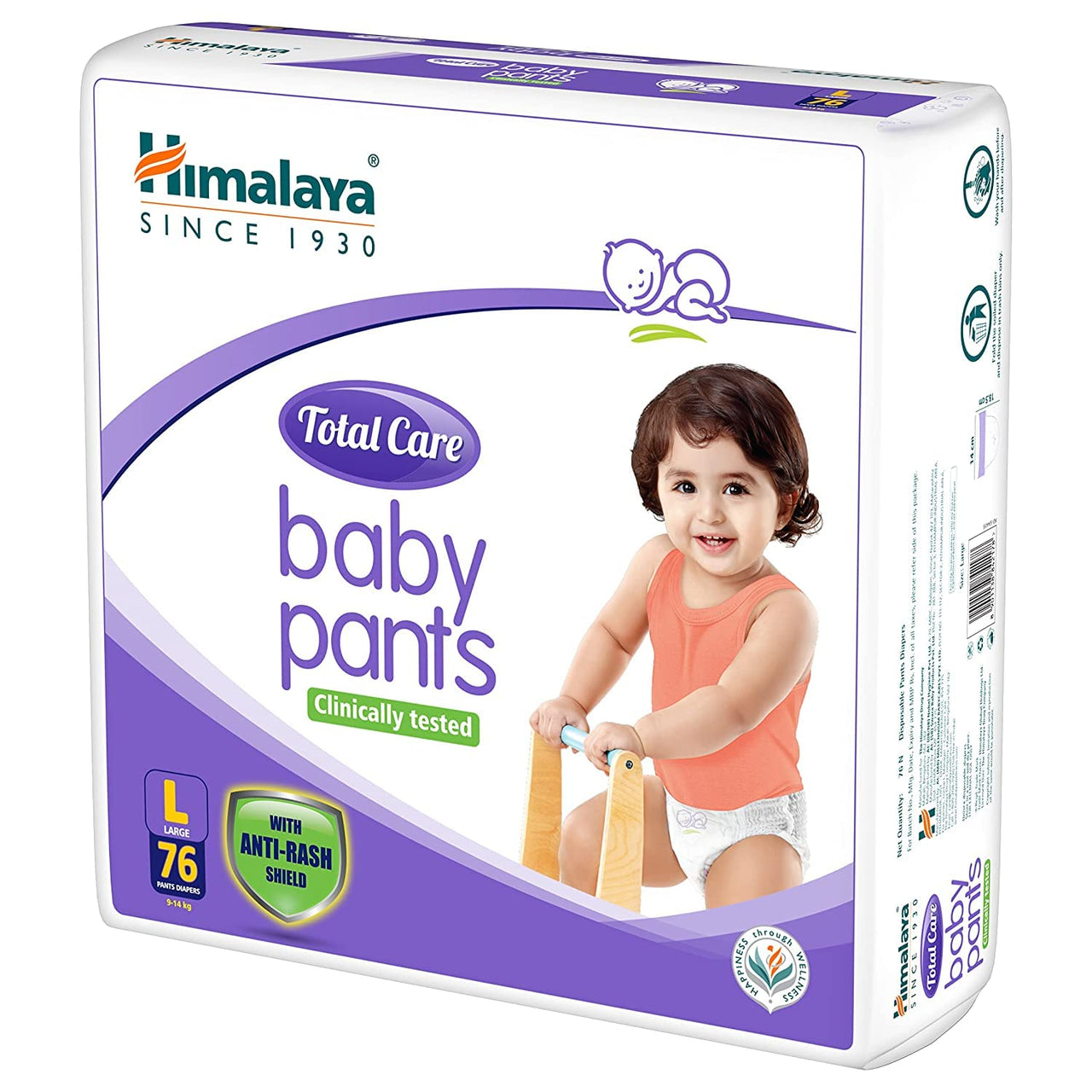 Himalaya Total Care Baby Pants Diapers, Large (9 - 14 kg), 76 Count