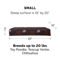 Furhaven Water-Resistant Orthopedic Dog Bed for Small Dogs w/ Removable Washable Cover, For Dogs Up to 20 lbs - Indoor/Outdoor Garden Print Mattress - Bark Brown, Small Water-Resistant Garden Print (Bark Brown) 20.0