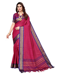 Tarshika Women's  Cotton Silk Handloom Weaving Silk Saree With Rich Contrast Pallu(COTTON SILK SAREE_04)