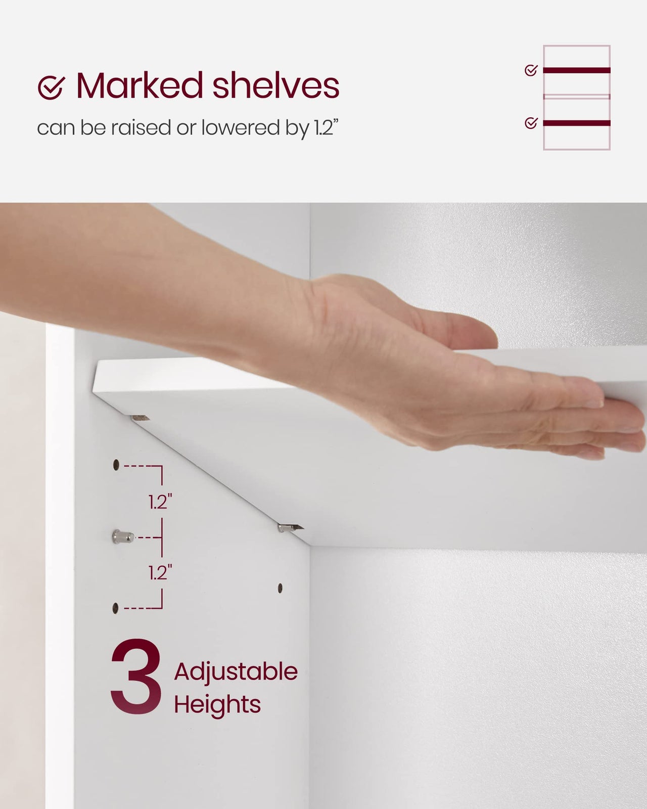 VASAGLE Bookshelf, 23.6 Inches Wide, 4-Tier Open Bookcase with Adjustable Storage Shelves, Floor Standing Unit, Cloud White ULBC164T14 1 Pack 4 Tiers (23.6"W x 42.4"H)