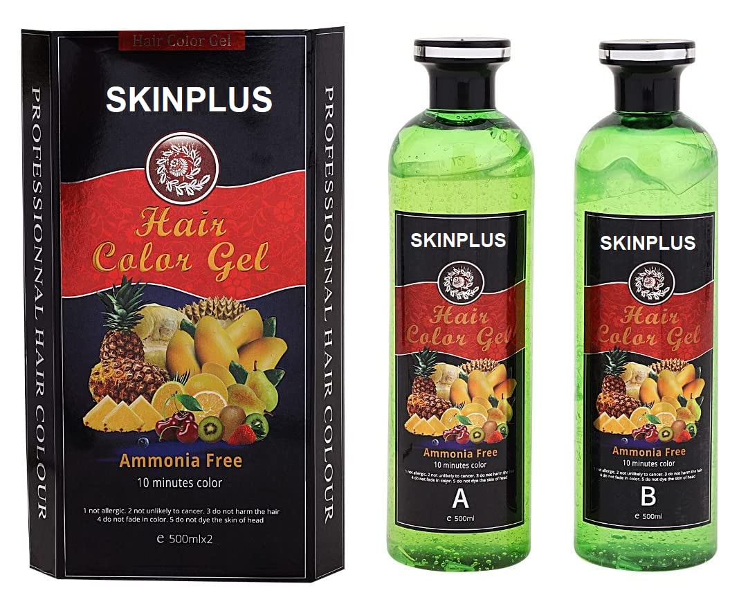 SKINPLUS Fruit Vinegar Black Gel Color Professions Hair Colour, 500mlx2