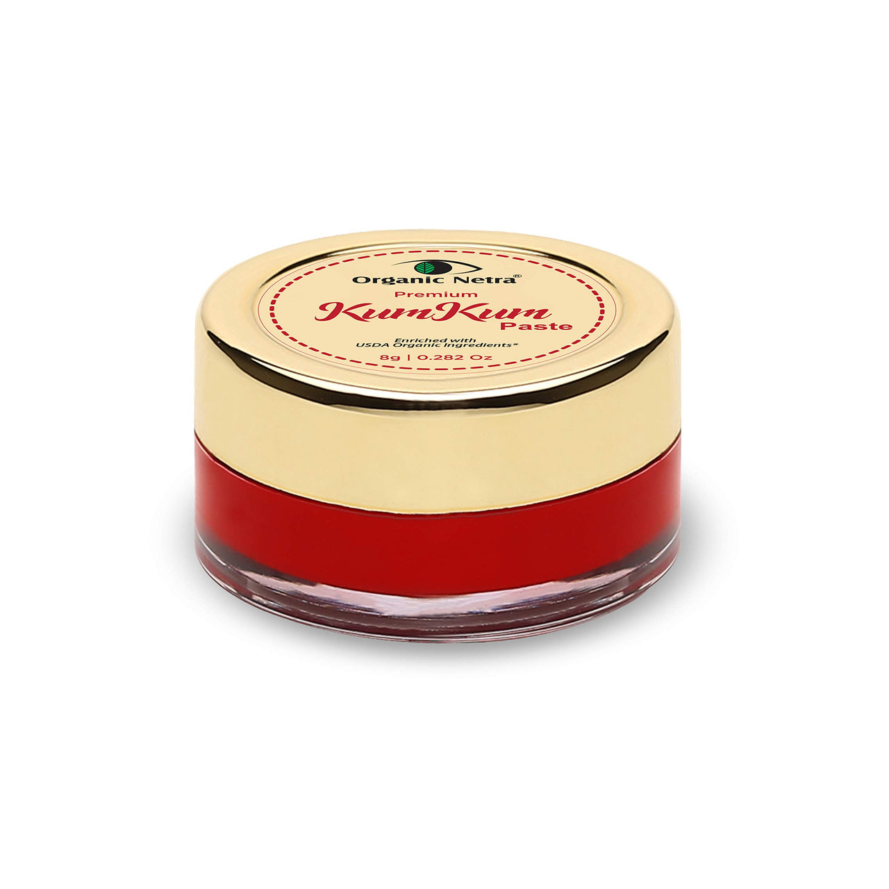 Organic Netra Sindoor/Kumkum Paste | Waterproof Long lasting, Smudge Proof Sindoor | Pure and Natural Deep Red Colour, Long lasting | Enriched with Natural and Organic Ingredients -8gm
