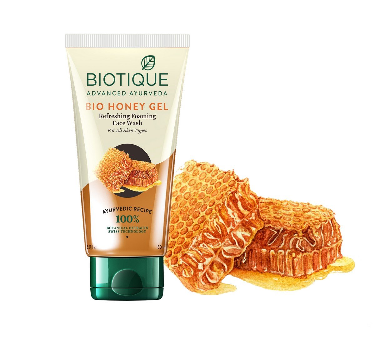 Biotique Bio Sandalwood Sunscreen For All Skin Types Ultra Soothing Face Lotion, Spf 50+, 50Ml And Bio Honey Gel Refreshing Foaming Face Wash, 150Ml, Pack Of 1