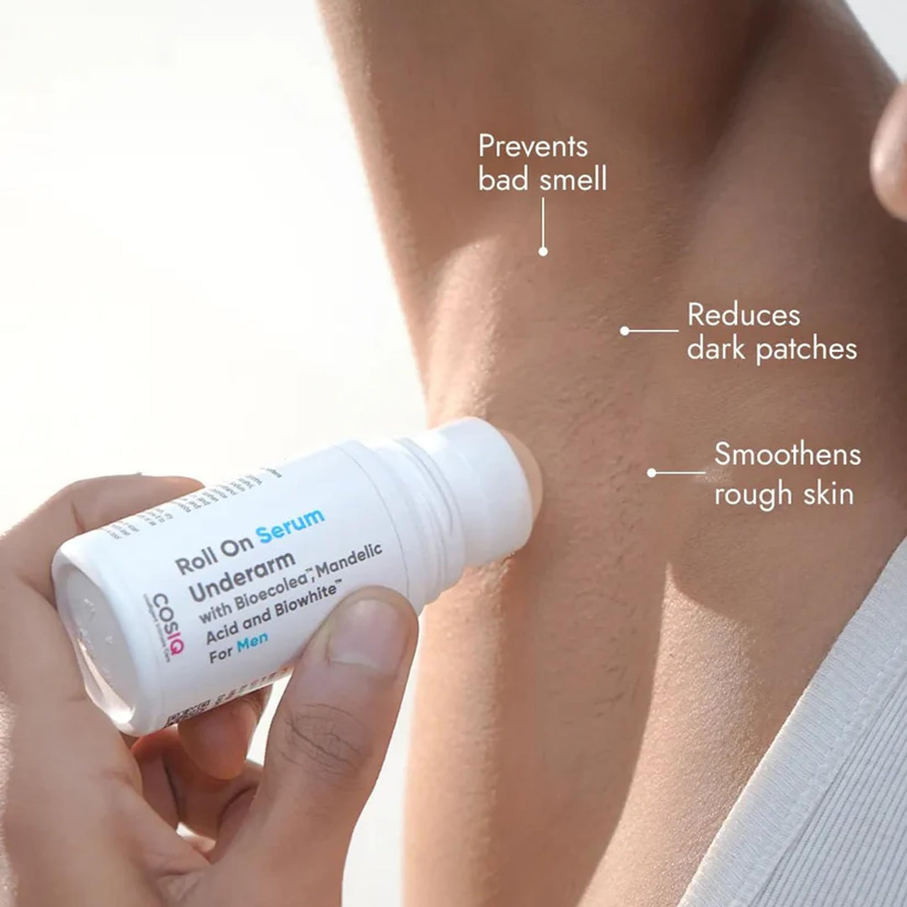 Cos-IQ Brightening Underarm Roll On Serum for Men | With Bioecolea, Mandelic Acid and Bio White | Fresh & fragranced | Suitable for Sensitive Skin | 40ml