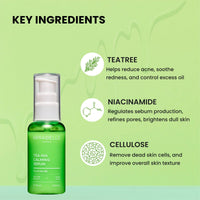 Mirabelle Korea Tea Tree + Niacinamide Serum 50ml | Acne & Oil Control, Pore Minimizing & Skin Clarifying Face Serum for Oily, Combination & Acne-Prone Skin | Korean Skincare for Men & Women