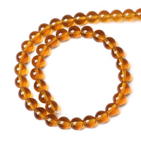 6MM 60PCS Brown Glass Beads Natural Stone Beads Energy Crystal Healing Power Gemstone for Jewelry Making, DIY Bracelet Necklace 6mm