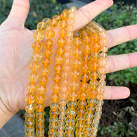 1 Strand Adabele Natural Citrine Yellow Crystal Healing Gemstone 10mm Round Loose Stone Beads (35-38pcs Total) for Jewelry Making GH2-10 10mm (1 Strand) Citrine Crystal
