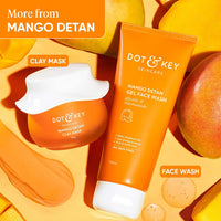 Dot & Key Mango Detan Tan Removal Clay Mask | Clay Mask for Face with Glycolic & Lactic | Great for All Skin Types | Fresh Juicy Mango Fragrance | 70gm