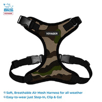 Voyager Step-in Lock Dog Harness w Reflective Dog Leash Combo Set with Neoprene Handle 5ft - Supports Small, Medium and Large Breed Puppies/Cats by Best Pet Supplies - Army/Black Trim, S Harness Leash Set (Army/Black Trim) S (Chest: 15 - 18