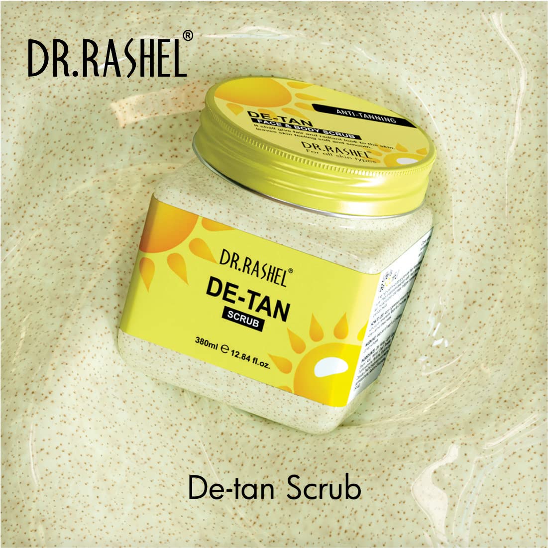 DR.RASHEL De-Tan Scrub For Face & Body (380 Ml) | Revitalizing Tan Removal || Cleanser,Dead Skin|| Blackhead Remover For Deep Exfoliation Scrub