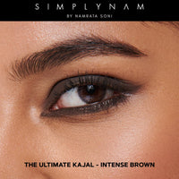 SIMPLYNAM Ultimate Kajal – Intense Brown | 1 Stroke Intense Color Payoff | Water Resistant | Long-Lasting & Smudge-Proof | Safe for Sensitive Eyes | 7X More Product | In-Built Sharpener & Smudger
