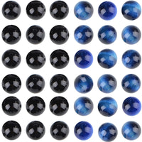 Massive Beads 100PCS Natural Crystal Beads Black Onyx & Blue Tiger Eye Gemstone Round Loose Energy Healing Beads with Free Crystal Stretch Cord for Jewelry Making (Black Onyx & Blue Tiger Eye, 8MM)