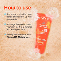 Rivona Naturals Vitamin C Face Wash With Niacinamide & Orange, Kakadu plum| For Women & Men 100ml- Toxin-Free & Oil-Free Face Wash for Acne-Prone, Dry & Oily Skin