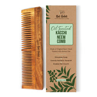 Nat Habit - Kacchi Neem Wooden Comb - Soaked In 17 Herbs Neem & Sesame Oil For Multi-Actions - Deta,Nat Habit Kacchi Neem Wooden Comb -Soaked In 17 Herbs Neem, Castor & Coconut Oil For Multi-Actions