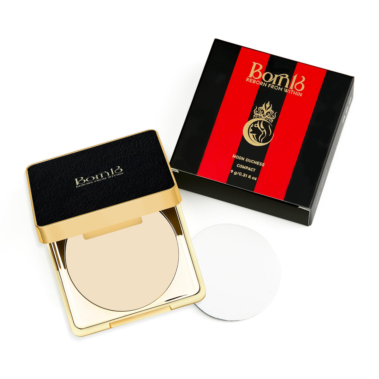 Born16 Moon Duchess Velvet Hydrolock Compact Powder – Frostina | India’s First Encapsulated Hyaluronic Acid | Medium-High Coverage, Smooth-Matte Finish | 24-Hour Stay with Vitamin E & SPF, 9g