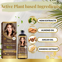 Kokila NO PPD Shampoo Natural Brown Hair Colour 400ml for Women and Men, Natural Extracts, Colours Hair in 10 Minutes | Ammonia Free, Paraben Free - 10 Pair Free Gloves