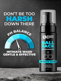 Beardo Ball Sack Intimate Wash For Men, 100ml | Prevent Odour, Itch, Sweating | No Dryness No Irritation | PH Balance Intimate Foaming Cleanser For Men