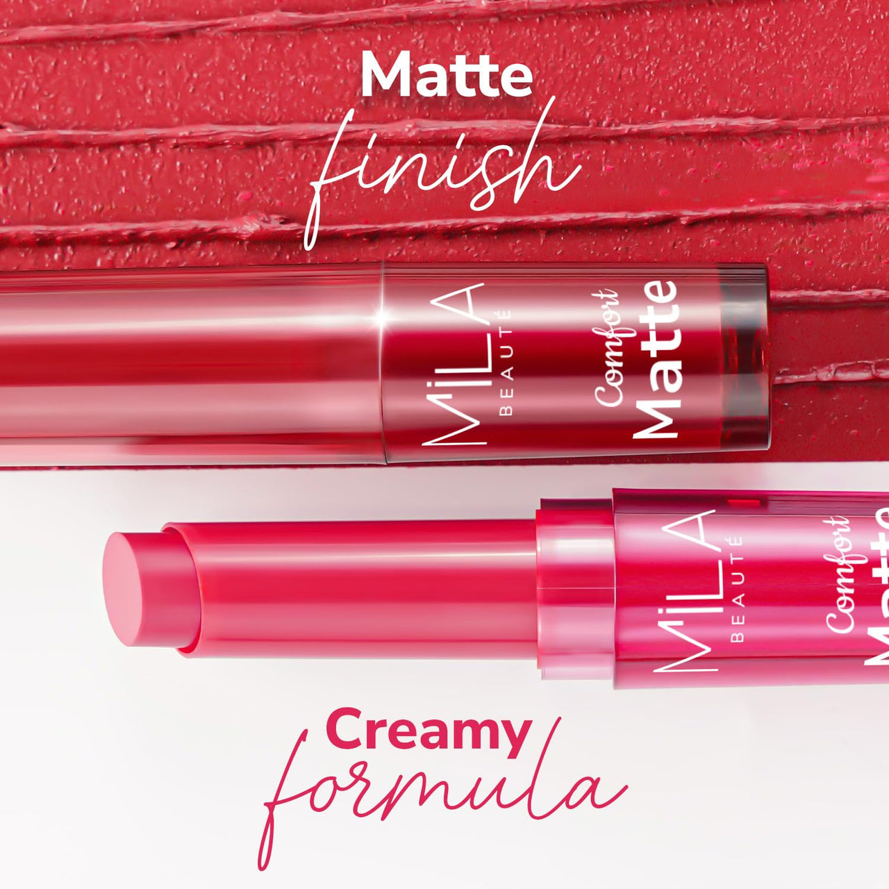 Mila Beauté Creamy Comfort Matte Long-Lasting Lipstick for Women | Highly Pigmented & Hydrating Lipstick with Jojoba | Single Swipe Application | Suitable for Indian Skin Tones - PURPLE HEART
