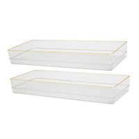 Martha Stewart Kerry Plastic Stackable Office Desk Drawer Organizers, 15
