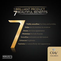 Olay Total Effects Anti Ageing Skin Cream (Moisturizer)| Fights 7 Signs of Ageing | With Niacinamide and Green Tea Extracts | Normal, Oily, Dry, Combination Skin | 50g (Gentle SPF15)