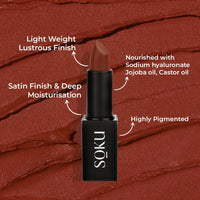 SOKU Censored Matte Long Lasting Lipstick for Women | Creamy Lipstick | Enriched with Jojoba Oil | Moisturising & Waterproof | Smooth Finish & Lightweight (Love Bug 08) - 4.2g