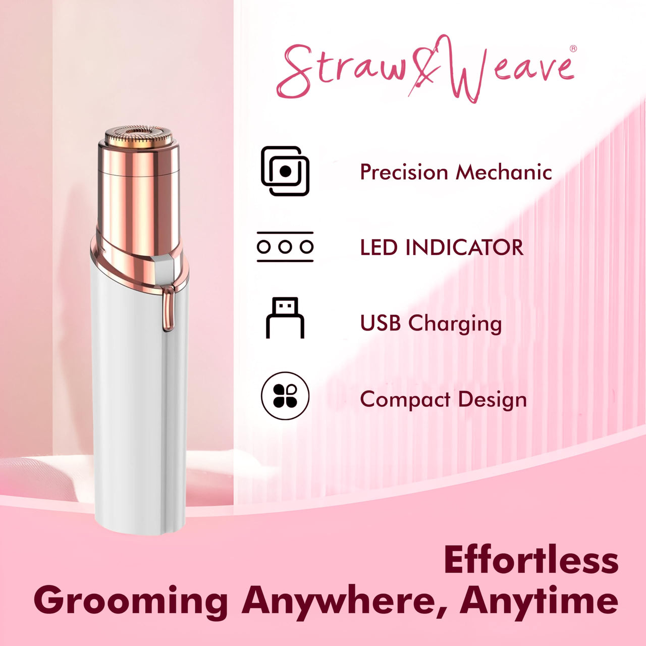 Eyebrow Trimmer | Facial Hair Removal Machine For Women | Private Part Epilator | 200 mah Rechargeable | 1 Year Warranty | Chin Cheek Upper Lip Remover Razor