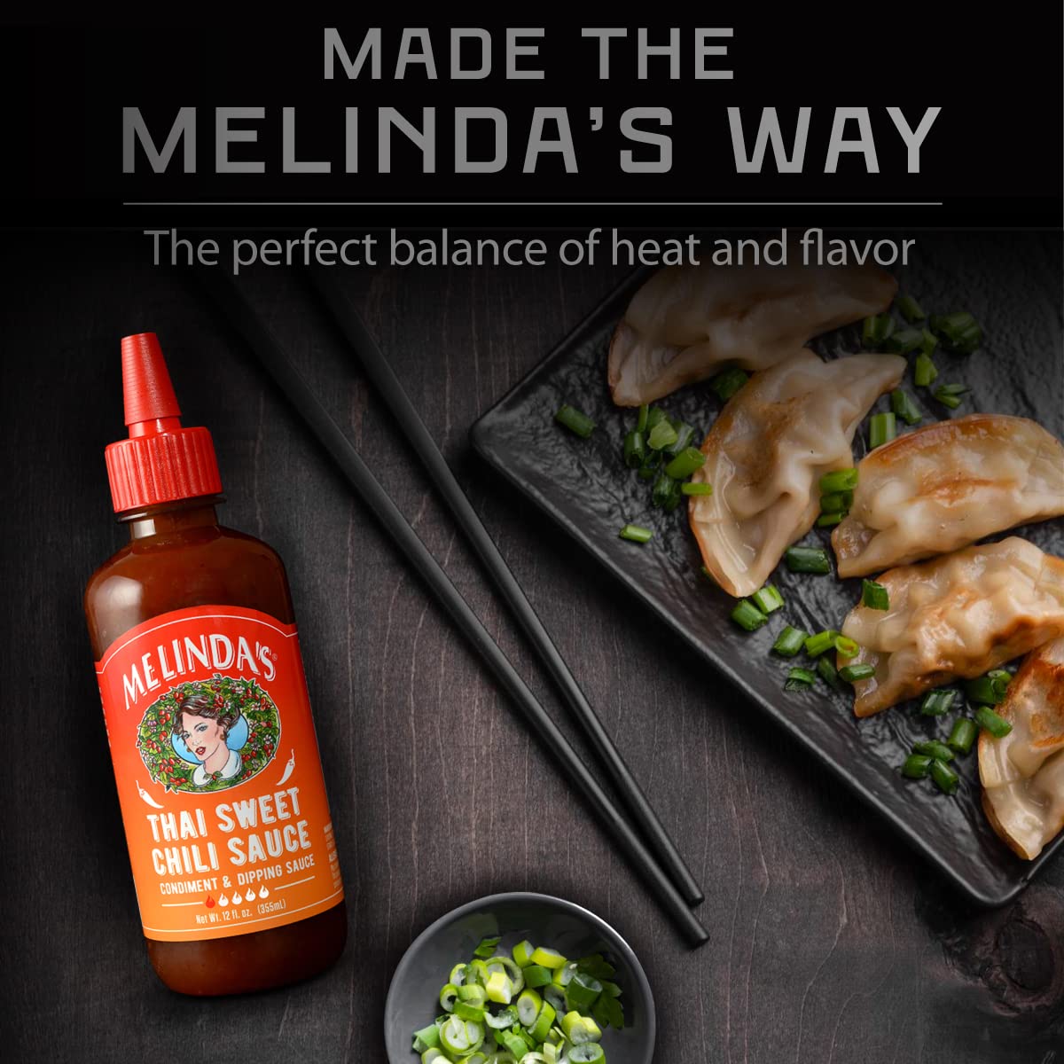 Melinda’s Thai Sweet Chili Sauce - Sweet and Mild Asian Chili Sauce Made with Whole Fresh Ingredients - Gourmet Hot Sauce & Dipping Sauce - Keto Friendly, Kosher - 12oz, 3 Pack