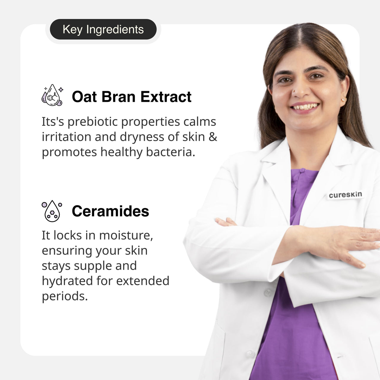 Cureskin Barrier Restructure Cream | Nourishes and Repairs | Ceramides, Oat Bran, Bisabolo (17 g)