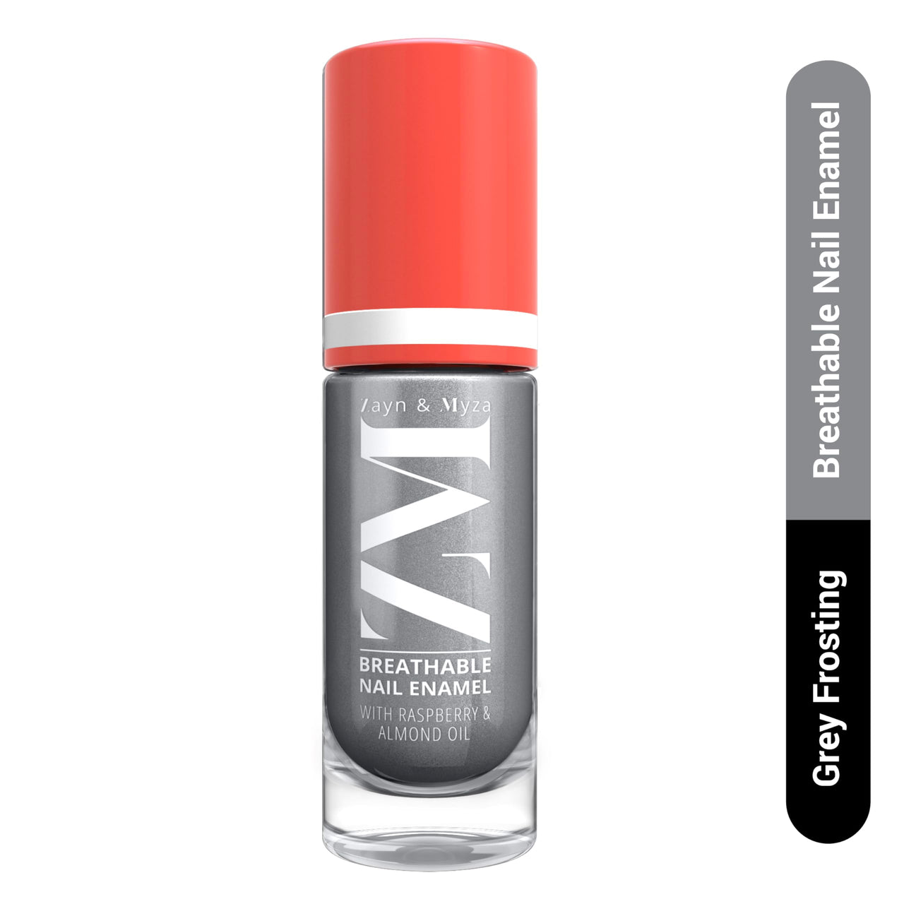 ZM Zayn & Myza Breathable Nail Enamel - Gray Frosting | Smooth Application | Quick-Drying I Longlasting I Chip-Defiant I Water Permeable | Glossy Finish | 100% Vegan, 6 ml