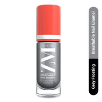 ZM Zayn & Myza Breathable Nail Enamel - Gray Frosting | Smooth Application | Quick-Drying I Longlasting I Chip-Defiant I Water Permeable | Glossy Finish | 100% Vegan, 6 ml