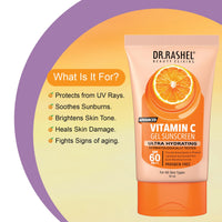 DR.RASHEL VITAMIN C GEL SUNSCREEN SPF 60 PA +++ ULTRA HYDRATING PROVIDE BROD SPECTRUM PROTECTION LIGHT WEIGHT THAT PROTECTS AGAINST UV RAYS (50 ML)