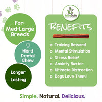Nature Gnaws Bully Sticks for Large Dogs - Premium Natural Beef Dental Bones - Thick Long Lasting Dog Chew Treats for Aggressive Chewers - Rawhide Free 1 Count (Pack of 1)