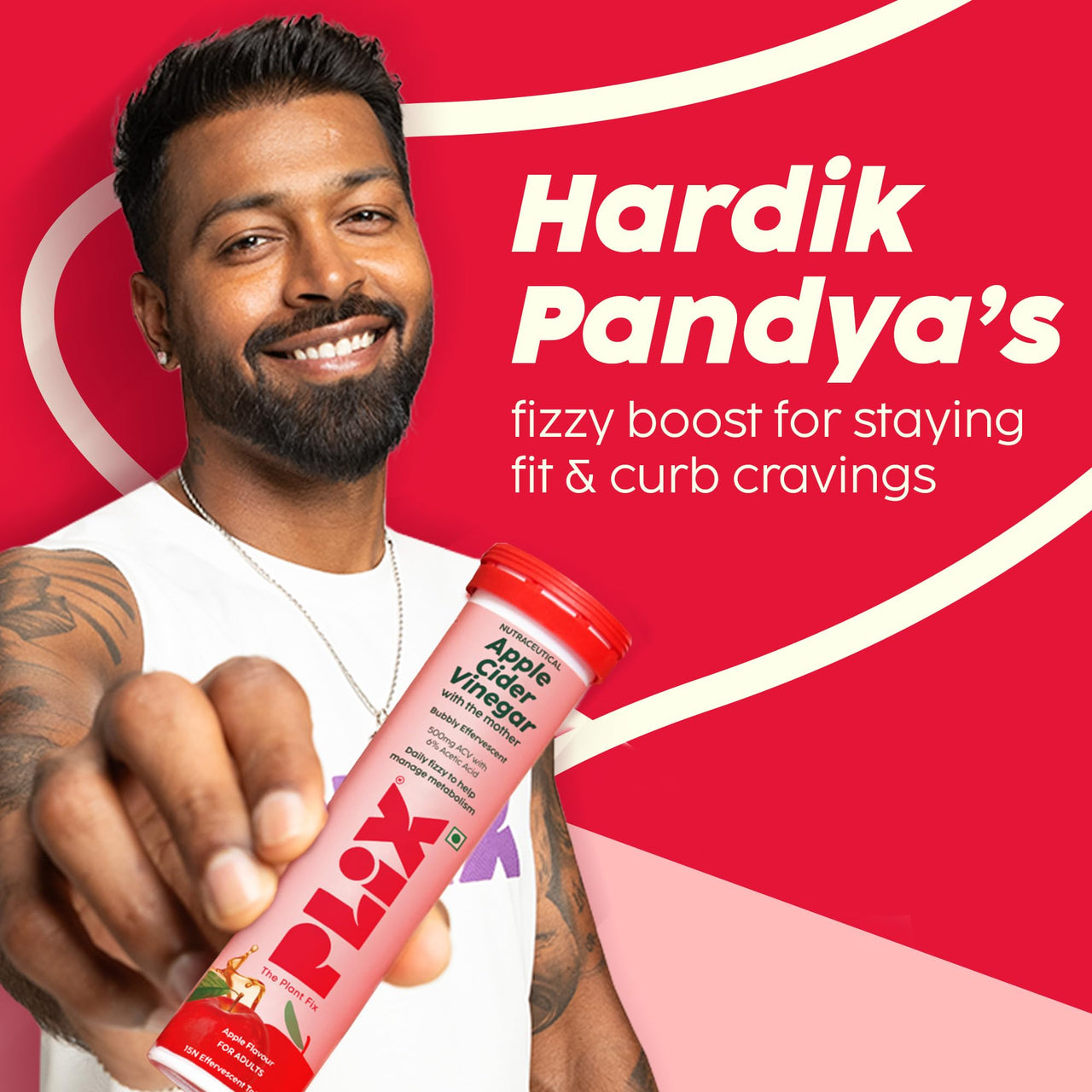 The Plant Fix Plix Apple Cider Vinegar Effervescent Tablet With Mother I With Vitamin B6 & B12|Pack Of 1 (Apple),15 Capsules|No Added Sugar |Easy To Carry & Consume,1 Count