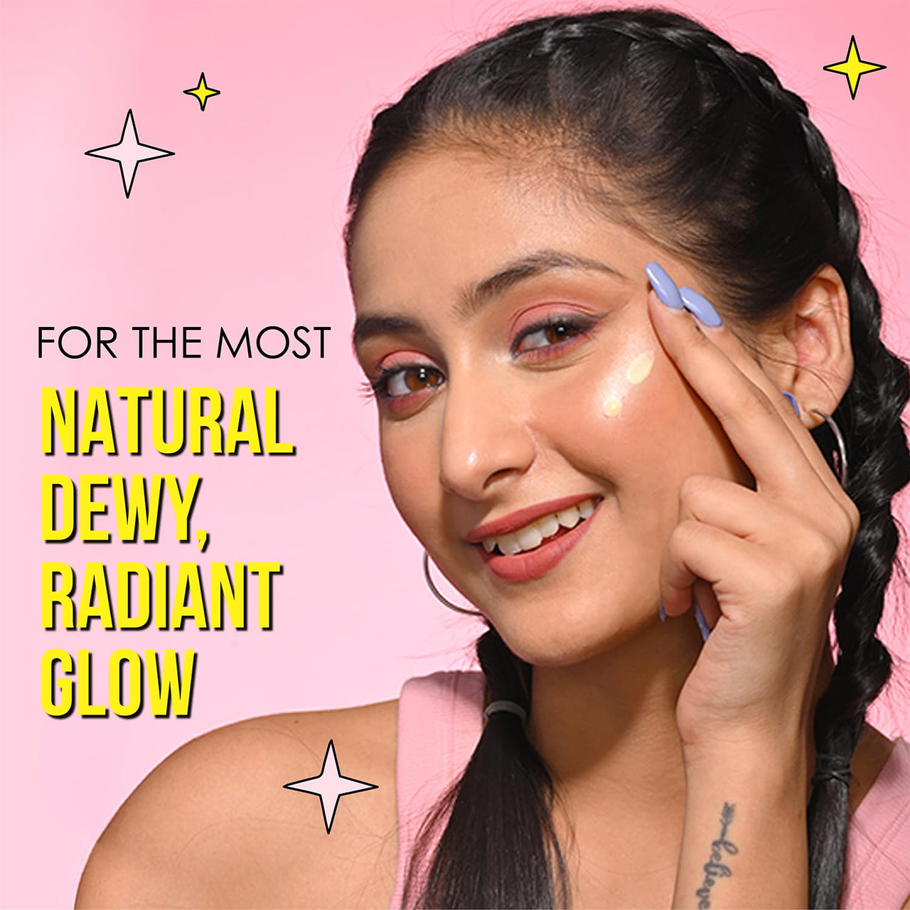 Blue Heaven Prime & Shine Flawless Illuminating Primer + Strobe Cream | Primer + Highlighter + Moisturiser |Infused with Vitamin C and Niacinamide for naturally glowing skin, Golden Pink, 25g