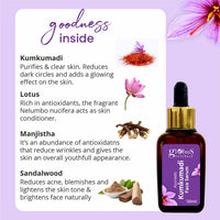 Globus Naturals Kumkumadi Skin Lightening Face Care Combo, Set of 2, Face Cream & Face Serum