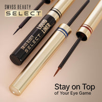 SWISS BEAUTY Select Here To Stay Semi-Matte Liquid Waterproof Eyeliner | With Precise & Pointed Tip | Smudge-Proof, Transfer- Proof | Shade- Infinite Purple| 3ml |
