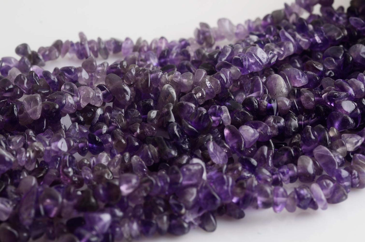 Natural Chip Stone Beads Amethyst 5-8mm About 400 Pieces Irregular Gemstones Healing Crystal Loose Rocks Bead Hole Drilled DIY for Bracelet Jewelry Making Crafting (5-8mm, Amethyst)