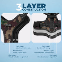 Air Frontier Mesh Dog Harness with Steel Leash D-Ring, Reflective Stitching, and Lightweight Breathable No-Pull Design, Adjustable Neck and Chest Straps for Small to Large Breeds - AMB, XS