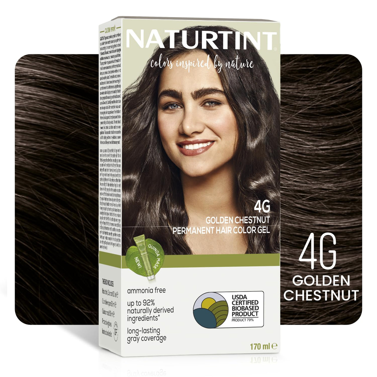 Naturtint Permanent Hair Colour Gel Golden Brown 4G | For Optimal Scalp Care | Long Lasting Hair Colour | Ammonia Free Vegan | No Parabens | Enriched with Olives & Organic Shea Butter