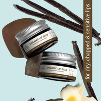 Juicy Chemistry Vanilla Bean Organic Lip Balm, 5 g | Enriched with Delicate, Dreamy, Vanilla Beans, Cocoa Butter, Jojoba & Argan Oil to Smooth and Soften Dry, Chapped & Sensitive Lips