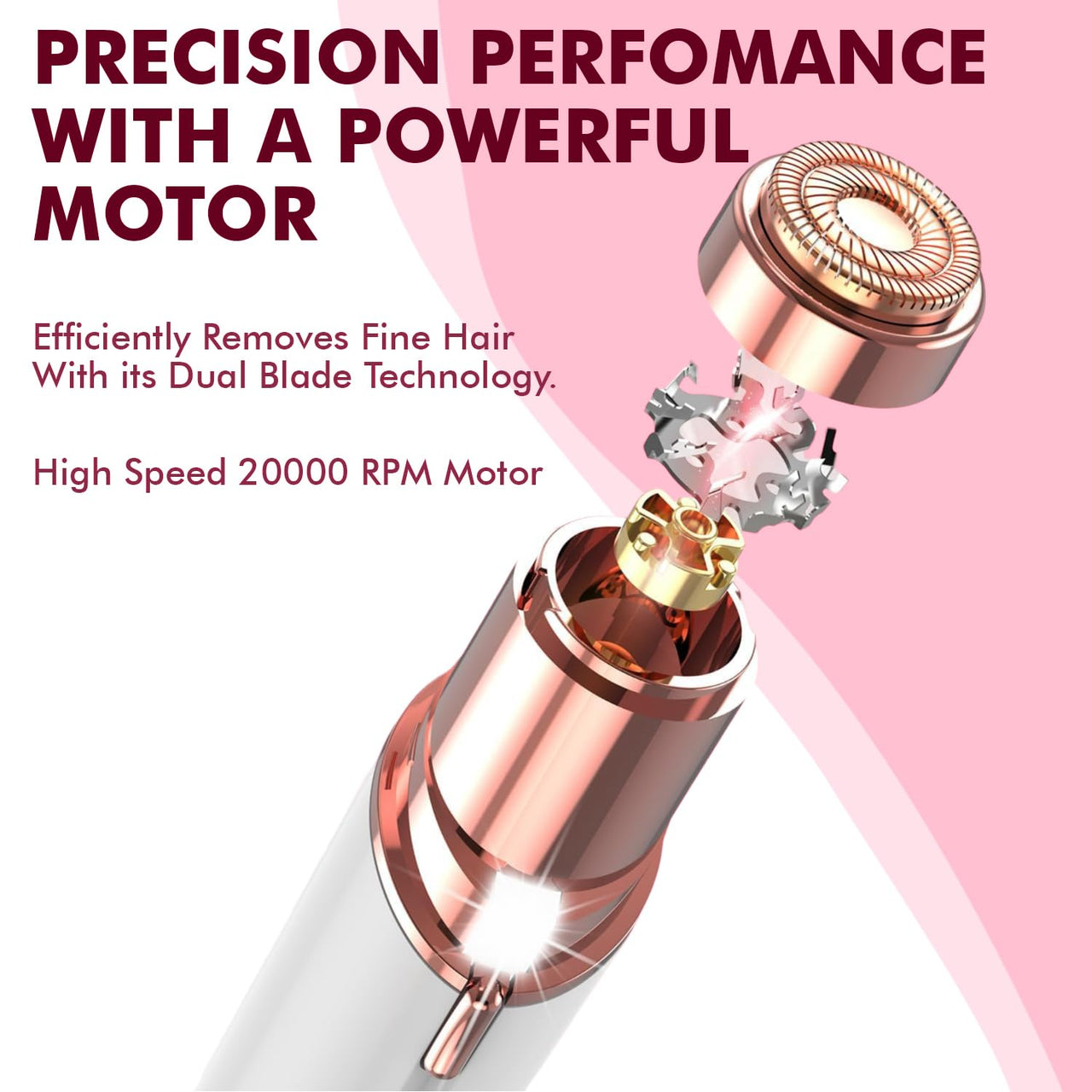 Eyebrow Trimmer | Facial Hair Removal Machine For Women | Private Part Epilator | 200 mah Rechargeable | 1 Year Warranty | Chin Cheek Upper Lip Remover Razor