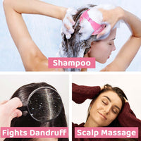 Rey Naturals Hair Scalp Massager Shampoo Brush - Hair Growth, Scalp Care, and Relaxation - Soft Bristles for Gentle Massage - Pink Color (Pink)