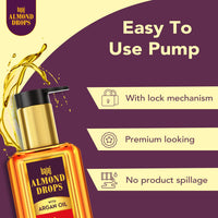 Bajaj Almond Drops Non Sticky Hair Oil With Almond and Argan Oil for 3 way Damage Protection 200ml