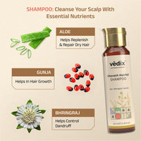 Vedix Customized Hair Fall Control Regimen For Normal/Oily Hair - Dry Scalp & Wavy Hair - 3 Product Kit - Anti Hair Fall Oil With Onion+Indian Licorice - Hair Growth Serum